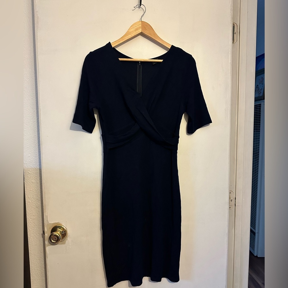 Ann Taylor Casual Navy Long Sleeve Dress